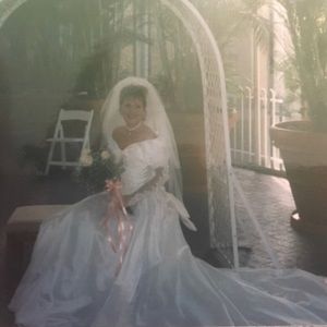 Vintage Simple Elegant Silk Beaded Wedding Dress